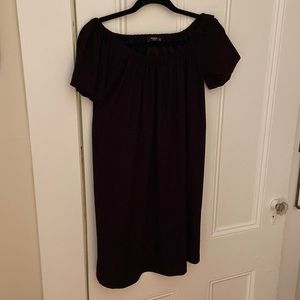 Mango black off shoulders flowy flare dress 6